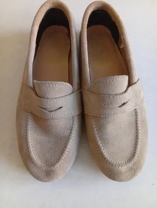 Zapatos Mocasines Beige Ante