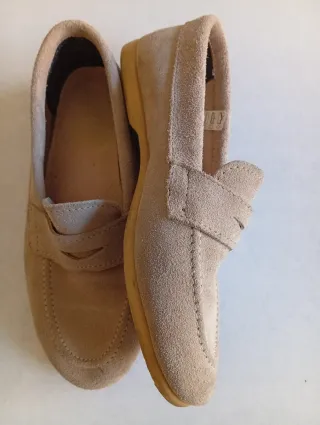 Zapatos Mocasines Beige Ante