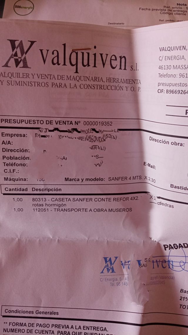 Contenedor caseta de hierro