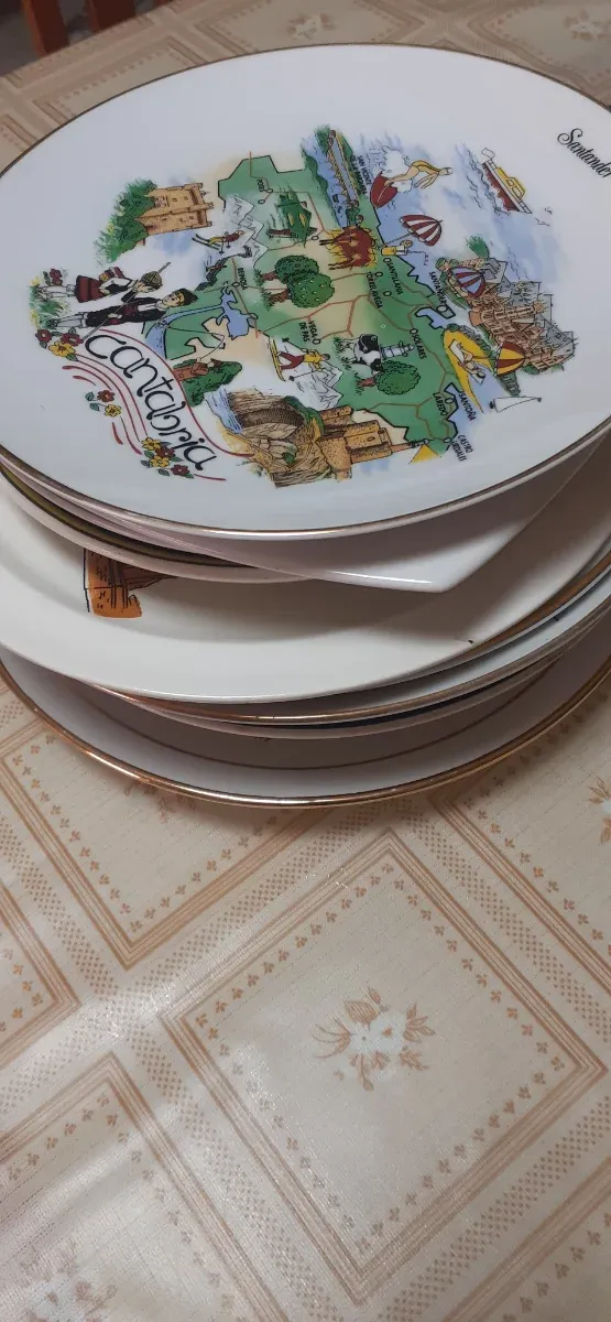 Lote de platos de porcelana decorados