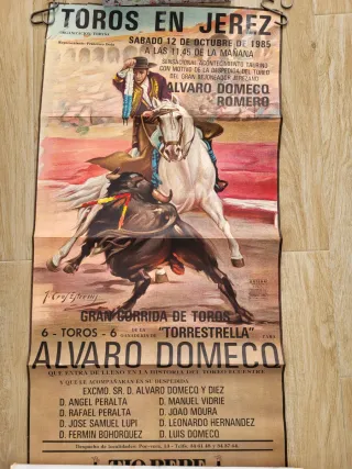 Cartel Corrida de Rejones Jerez 1985 Álvaro Domeq