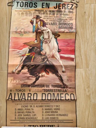 Cartel Corrida de Rejones Jerez 1985 Álvaro Domeq