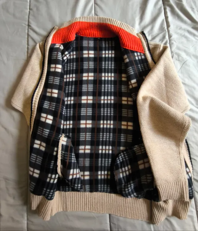 Cárdigan de punto forrado para hombre