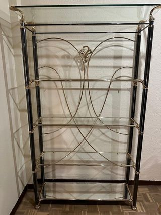Estantería Metálica Dorada y Negra