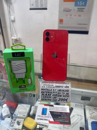 iPhone 12 128GB Rojo batería 80%