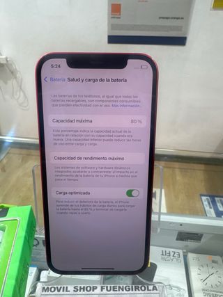 iPhone 12 128GB Rojo batería 80%