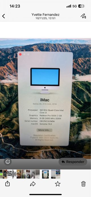 Apple iMac Plata/Blanco