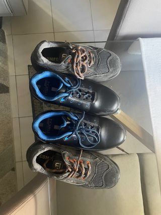 Zapatos de seguridad negros y grises