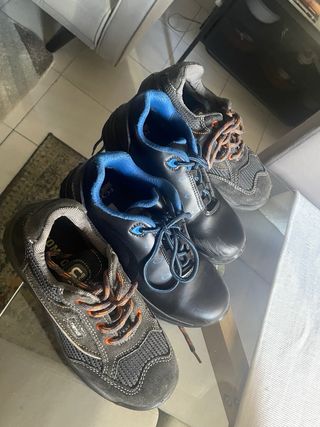 Zapatos de seguridad negros y grises