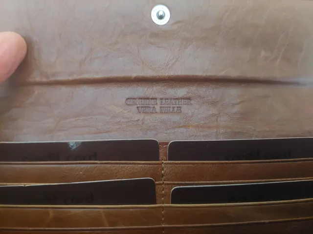 Cartera Billetera piel mujer Trenzado Marrón