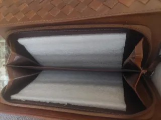 Cartera Billetera piel mujer Trenzado Marrón