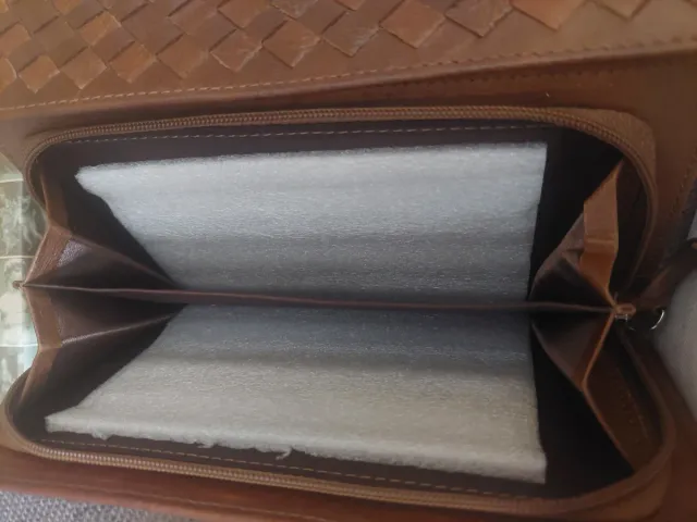 Cartera Billetera piel mujer Trenzado Marrón
