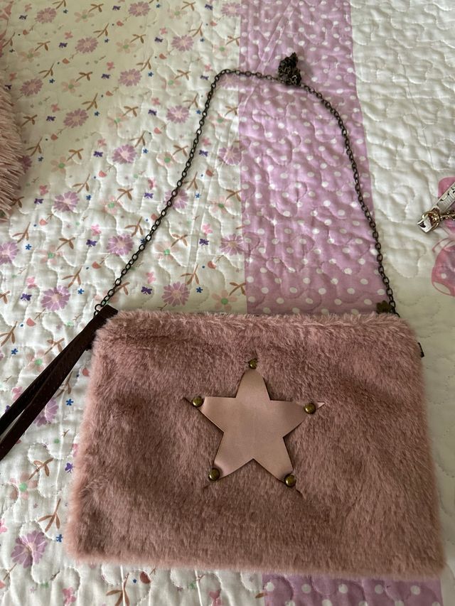 Bolso peluche rosa
