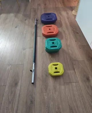 Kit Pesas 32kg + Barra 140cm