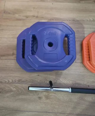 Kit Pesas 32kg + Barra 140cm