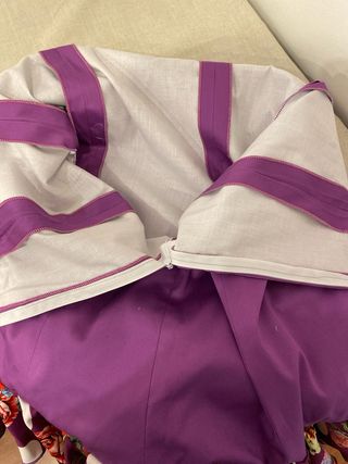 Falda flamenca volantes floral morado