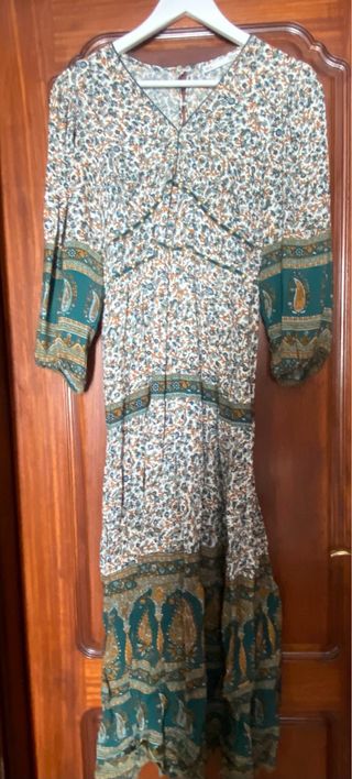 Vestido Sfera estampado floral verde