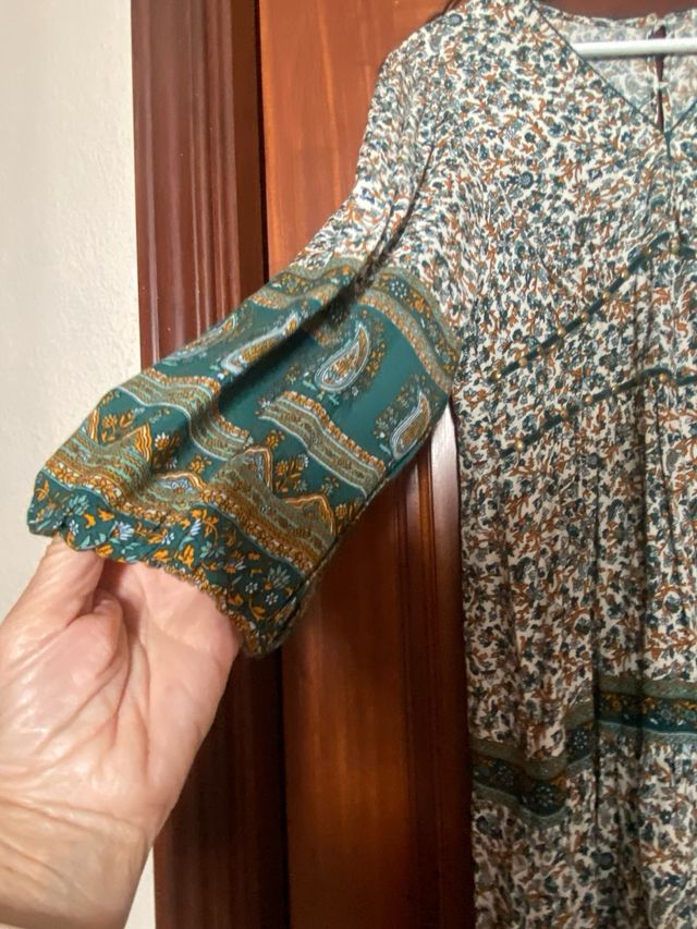 Vestido Sfera estampado floral verde