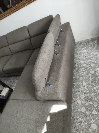 Chaise longue de tela gris