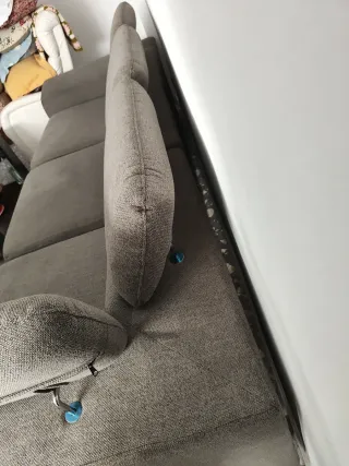 Chaise longue de tela gris