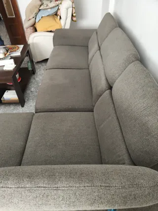 Chaise longue de tela gris