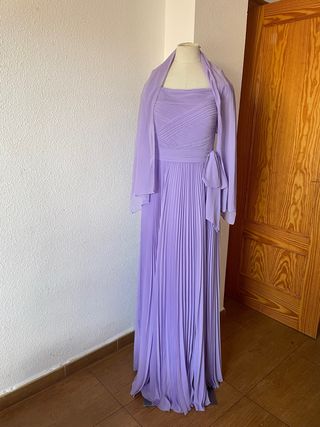 Vestido Matilde Cano Morado Talla 40 Nuevo