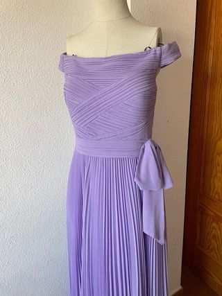 Vestido Matilde Cano Morado Talla 40 Nuevo