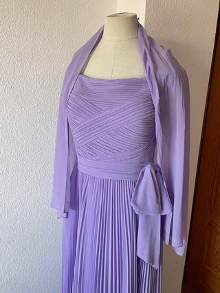 Vestido Matilde Cano Morado Talla 40 Nuevo