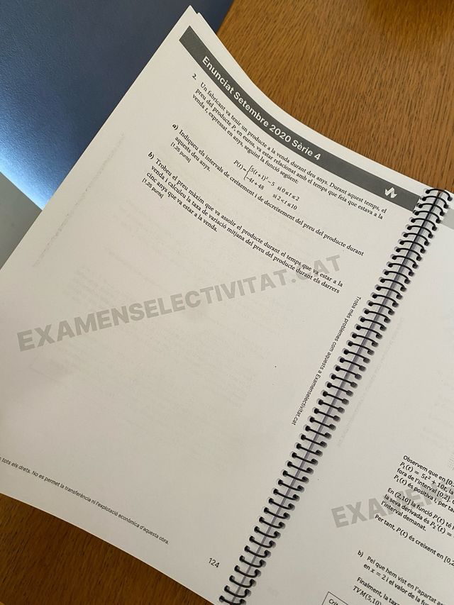 Problemas Matemáticas CC.SS. Selectividad 2024