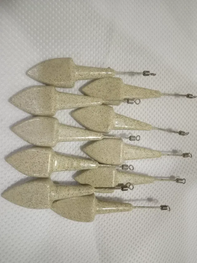 10 Plomos de pesca termoretráctil color arena