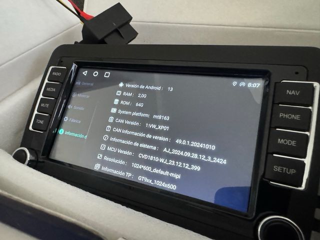 Navegador Android VolksWagen Passat, Golf, Touran