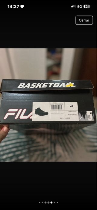 Zapatillas Baloncesto Fila Negras Talla 42