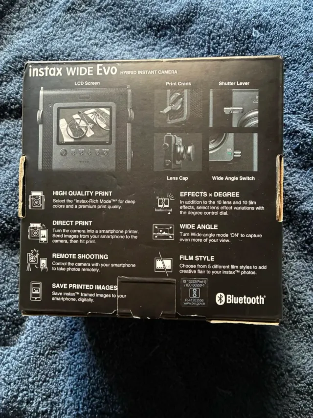 Cámara Fujifilm Instax Wide Evo Negra