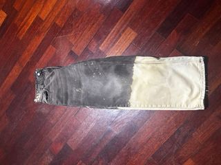 Pantaloni jeans grigi e bianchi fatti a mano