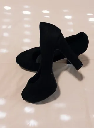 Zapatos tacón plataforma negros talla 38