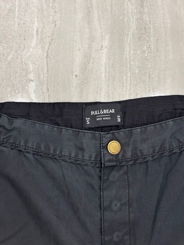 Pantalones cargo negros hombre