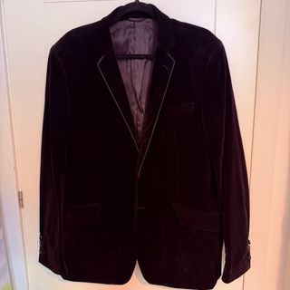 Americana Terciopelo Negra Hombre