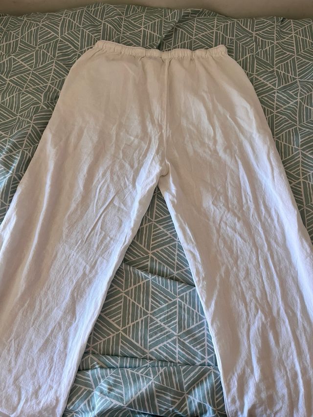 Pantalón Pull&Bear Lino Blanco Talla M
