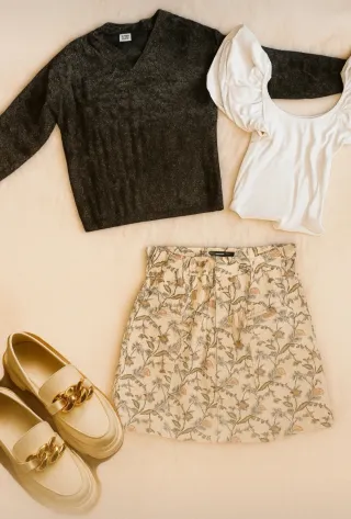 Conjunto Falda Zara S + Camiseta Blanca Zara