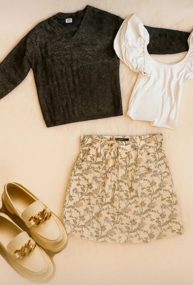 Conjunto Falda Zara S + Camiseta Blanca Zara