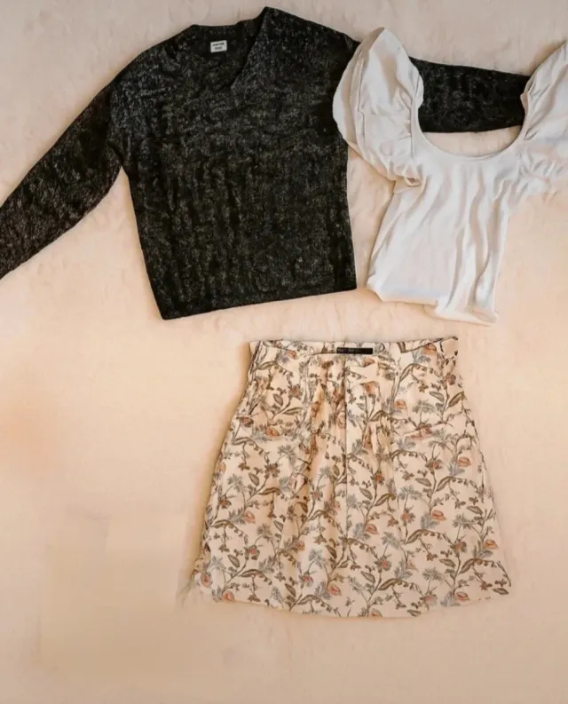 Conjunto Falda Zara S + Camiseta Blanca Zara