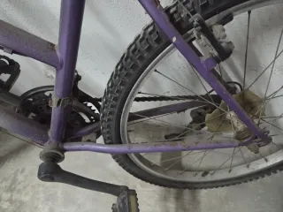 Bicicleta Montaña Morada y Plateada