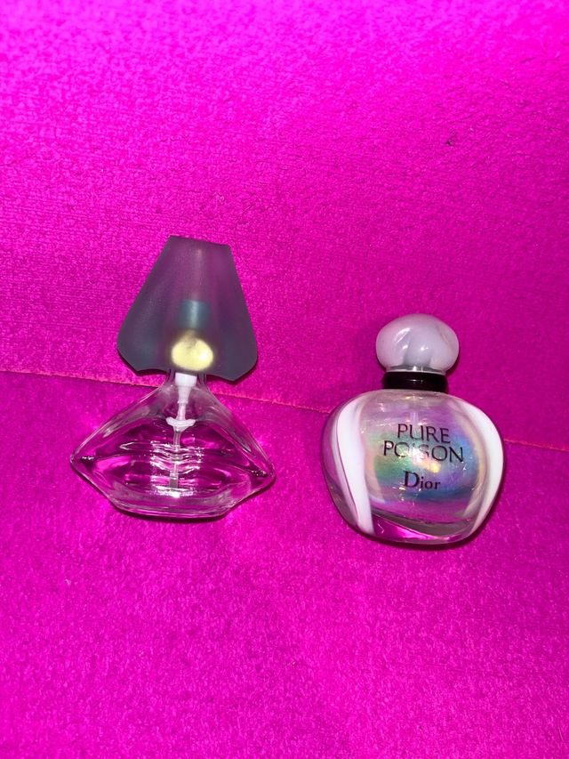 Frascos vacíos Perfume Dior Pure Poison y Dalí