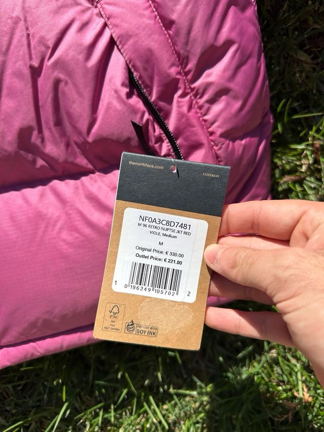 Jaqueta The North Face Retro Nuptse Rosa e Preta