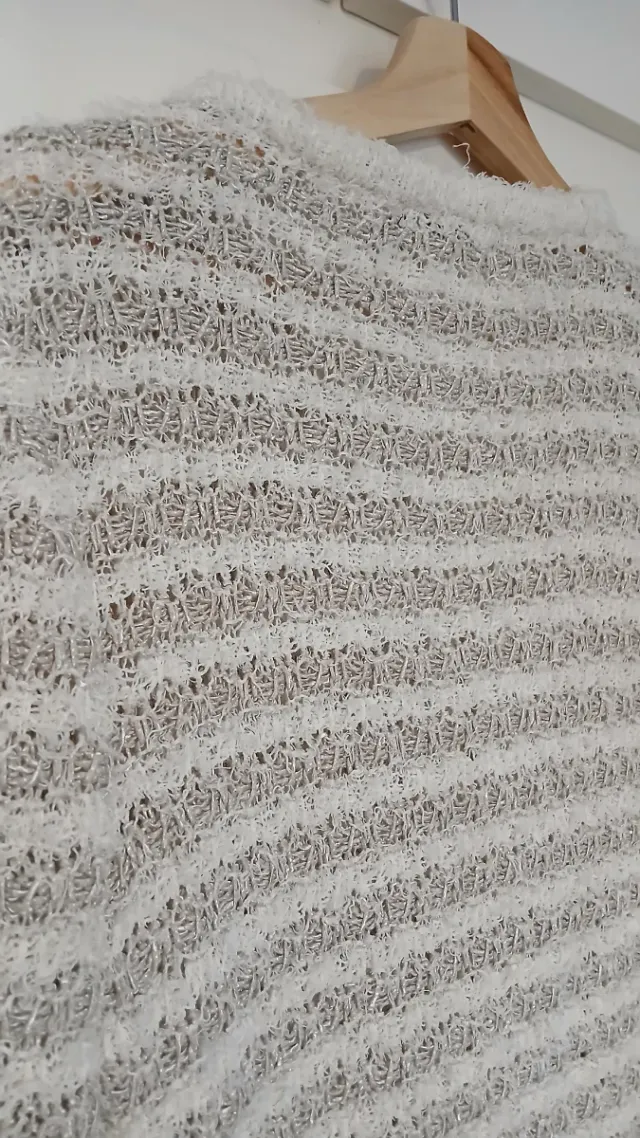 Chaqueta Mango Rayas Blanco y Gris