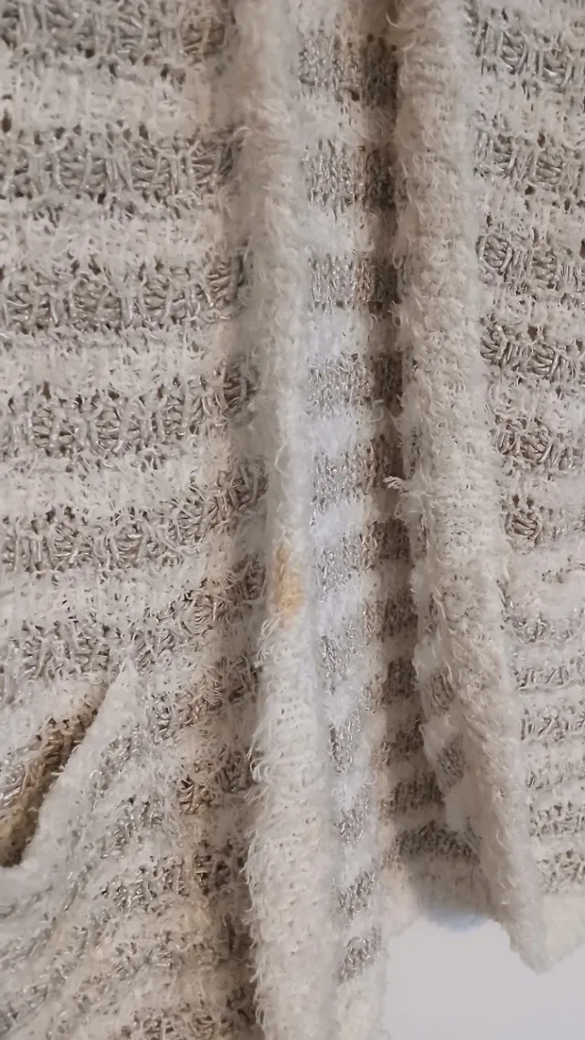 Chaqueta Mango Rayas Blanco y Gris