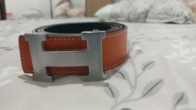 Cinturón Hermès Paris Made in France Naranja