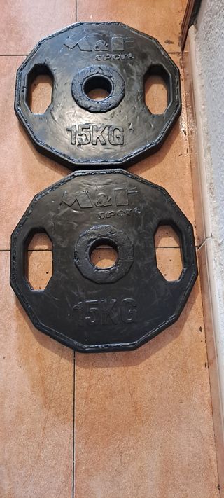 PESAS 2 DISCOS OLIMPICOS DE 15KG DE 50MM