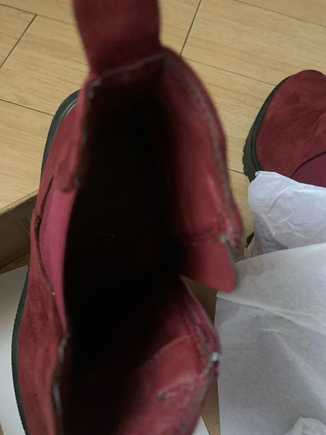 Botines granate tacón ancho plataforma