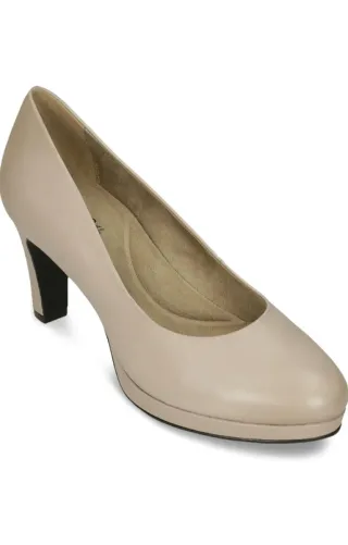 BATA Zapatos Tacón Piel Talla 38 Beige